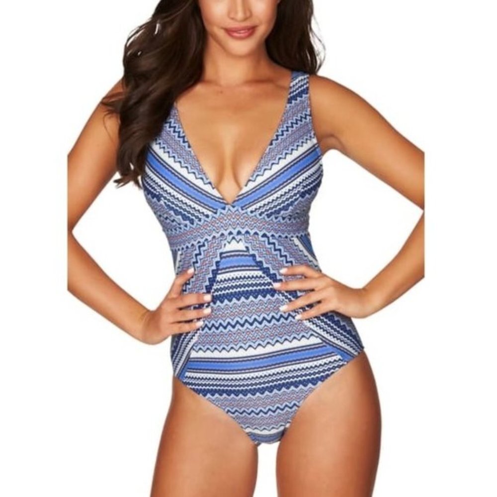 SEA LEVEL Paneled Print Multifit One-Piece Swimsuit